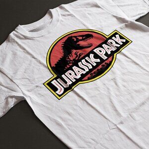 Retro 90s Movie Style Shirt. Jurassic Park Shirt. White. S-XL. Fast Shipping!